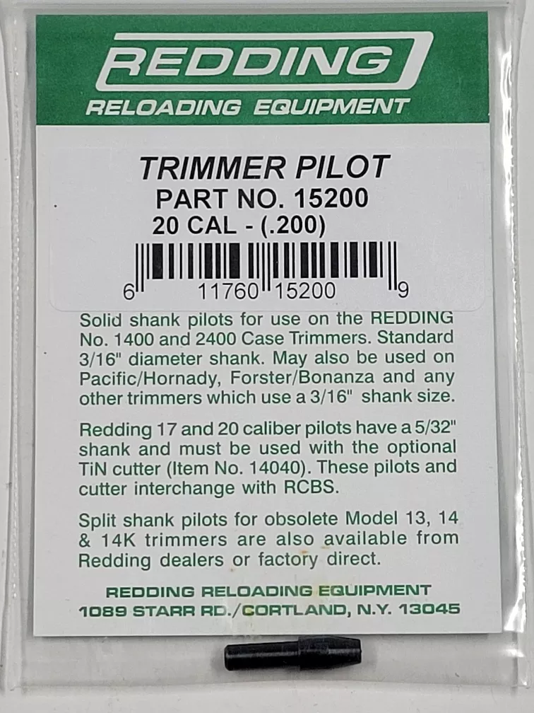 15200 Redding Hornady Forster 20cal 5mm Trimmer Pilot