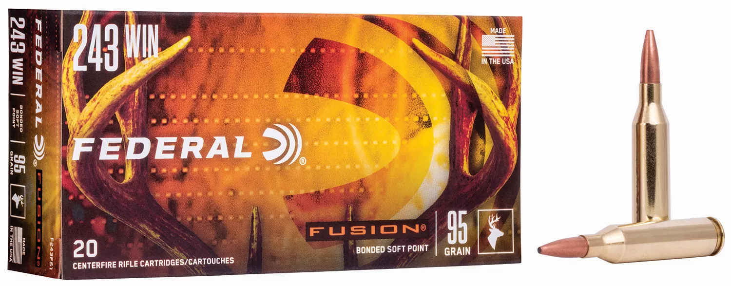 Federal F243FS1 Fusion243Win 95gr Bonded Soft Point 20 Per Box